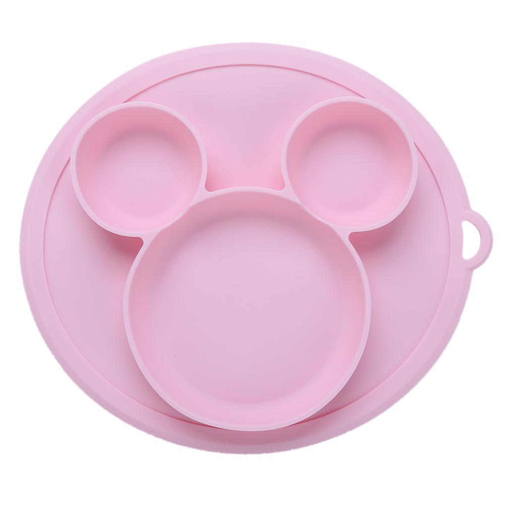 Kids Silicone Bear Paw Dinner Feeding Tableware Hanging Hole Children Bowl Bear Paw Children Dinner Plate: A-01