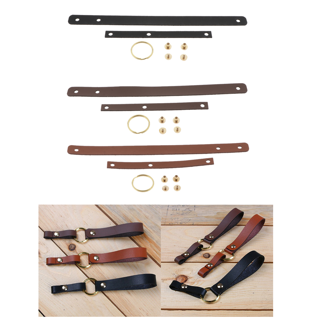 Leather Lanyard Making Kit Pre-cut Leather Card Key Bag Decor DIY Material