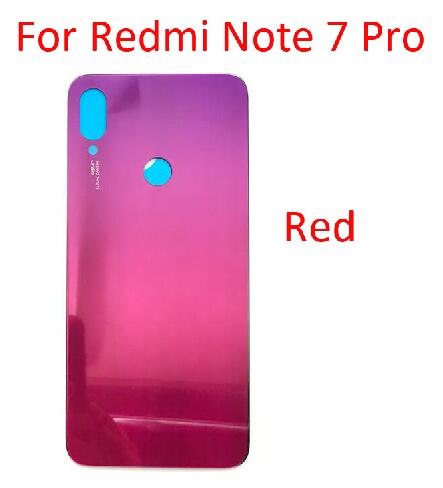 Voor Xiaomi Redmi Note 7 Batterij Back Glas Panel Achterdeur Behuizing Case Voor Redmi Note 7 Pro Terug Batterij cover Deur: Note 7 pro Red