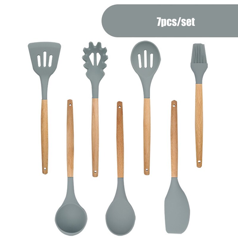 ONEUP Silicone Multifunction Kitchen Tool Set Non-Stick Cooking Tools kitchen Accessories Food Grade Heat Resistant Kitchenware: 7pcs