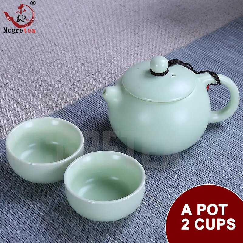 tea sets blue-and-white exquisite ceramic teapot kettles tea cup porcelain chinese kung fu tea set drinkware 1 Pot 2 Cup: image color 4