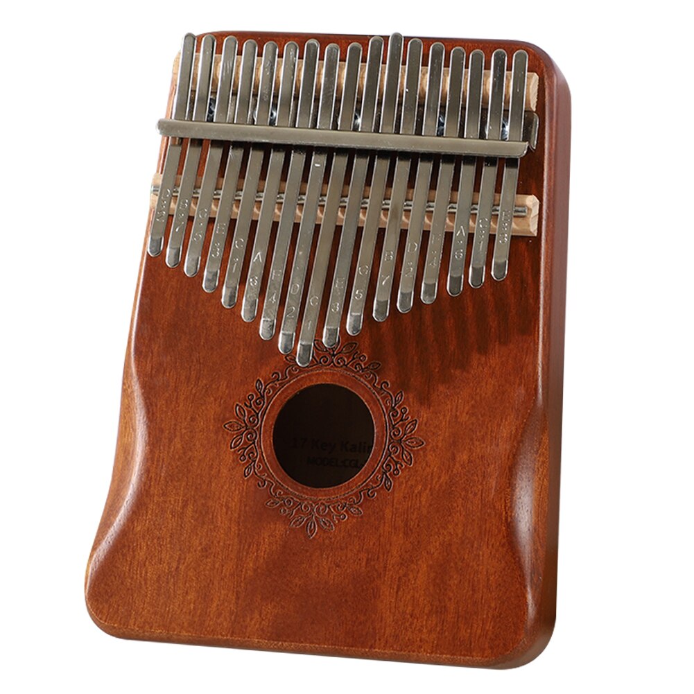 17 Keys Wooden Kalimba Mahogany Thumb Finger Piano Mbira with Tuning Hammer Sticker for Beginner Percussion Musical Instrument: Coffee	