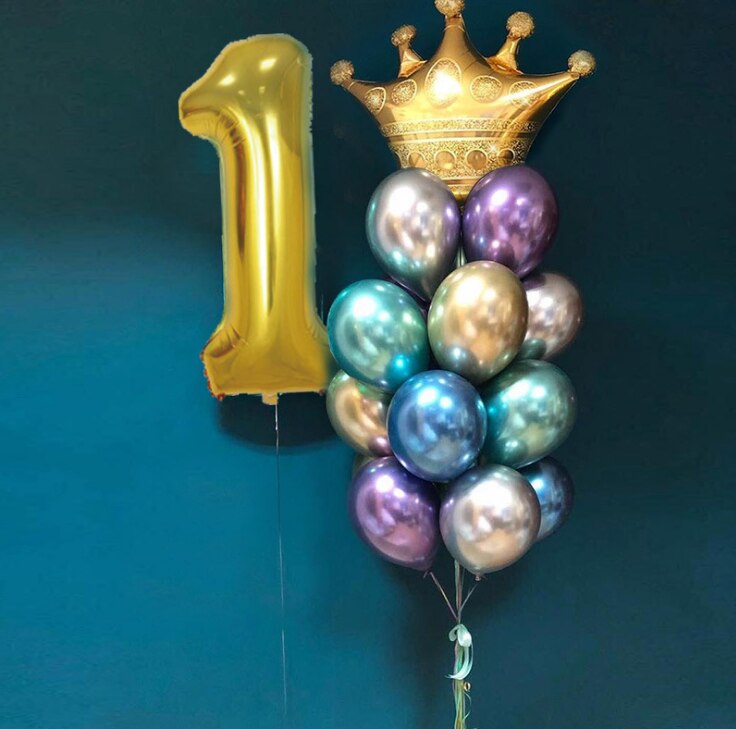 måke krone folie ballonger bursdag dekorasjoner voksen til 1st bursdagsfest ballong prins prinsesse baby tegneserie lue: 1