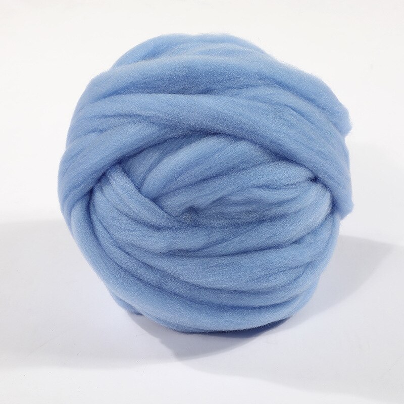 250g super tyk naturlig merinould chunky garn filt uld roving garn til spinding hånd strikning spin garn vinter varmt: 04 blå