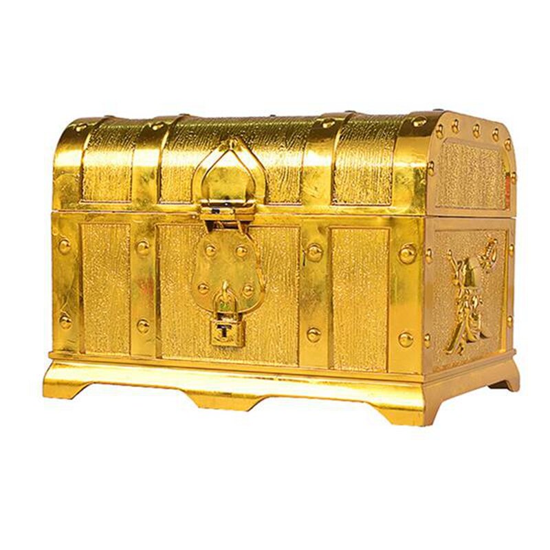 Pirate Treasure Chest Decorative Treasure Chest Keepsake Jewelry Box Plastic Toy Treasure Boxes Party Decor Large Size: Light Cyan