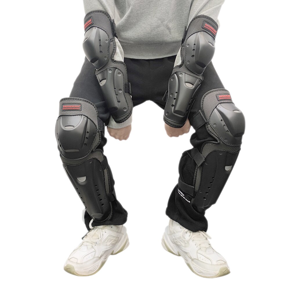 Motocross Skating Protectors Motorcycle Accessories Knee Elbow Protective Pads Riding Protective Gears 4pcs/set