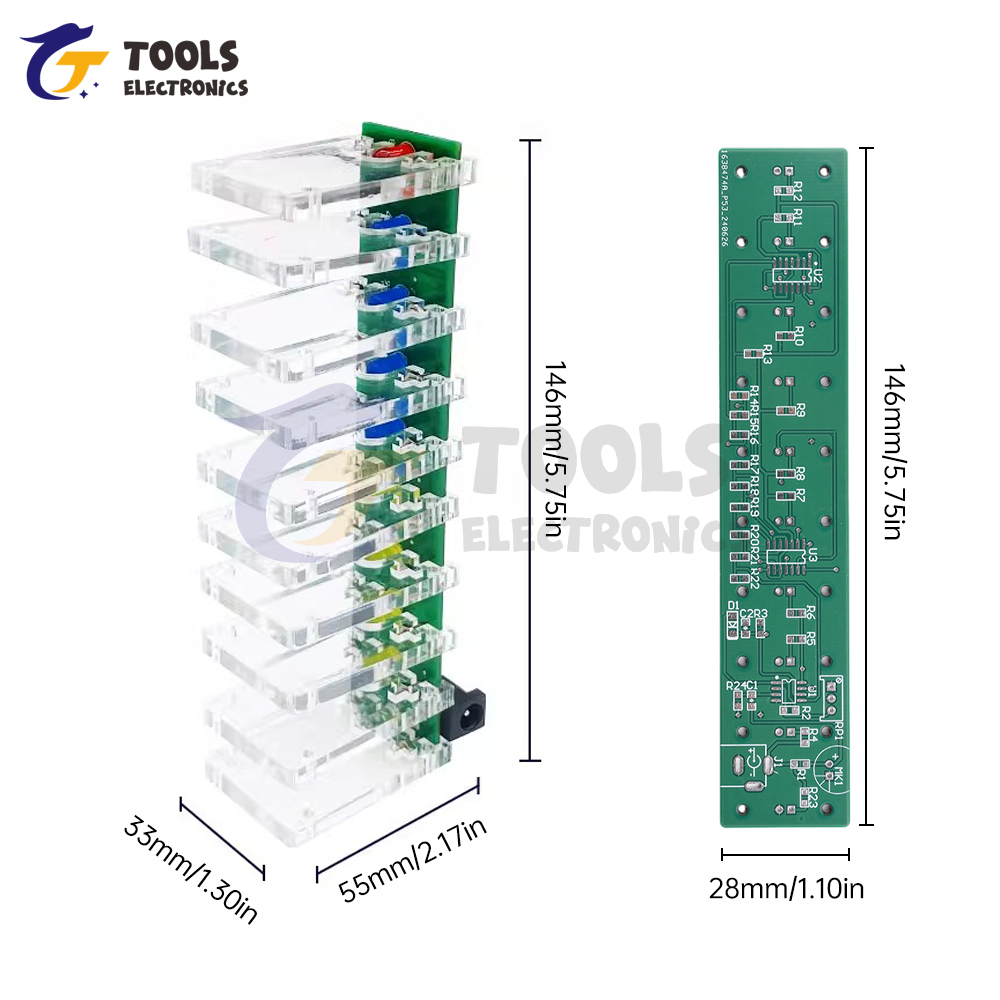 DIY Sound Control LED Music Spectrum Electronic Kit Crystal Pole Sound Control Music Spectrum Soldering Practice DIY Kit