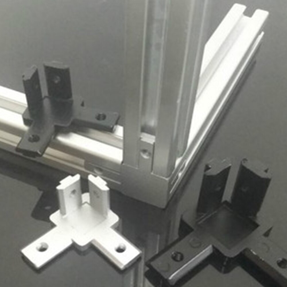 1 Set Black OR Silver All Series 3-Way End Corner Bracket Connector with Screws for Standard T Slot Aluminum Extrusion