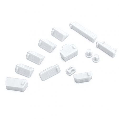 Juego de 13 unids/set de tapones antipolvo universales para ordenador portátil, protectores de silicona antipolvo para puertos: Blanco