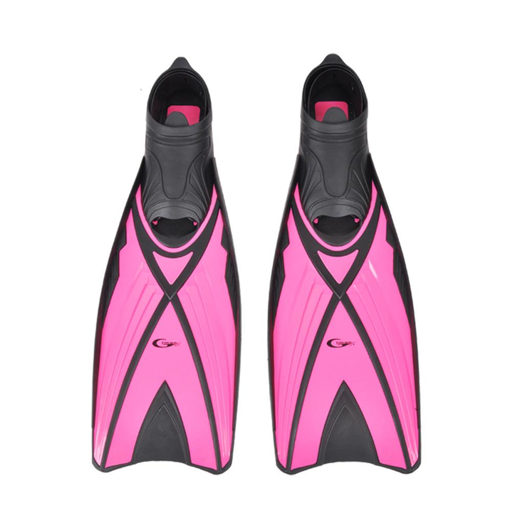 1 Pair Long Blade Diving Fins Anti Slip TPR Freediving Spearfishing Fins Scuba Diving Snorkeling Foot Submersible Flippers: Pink 36.5