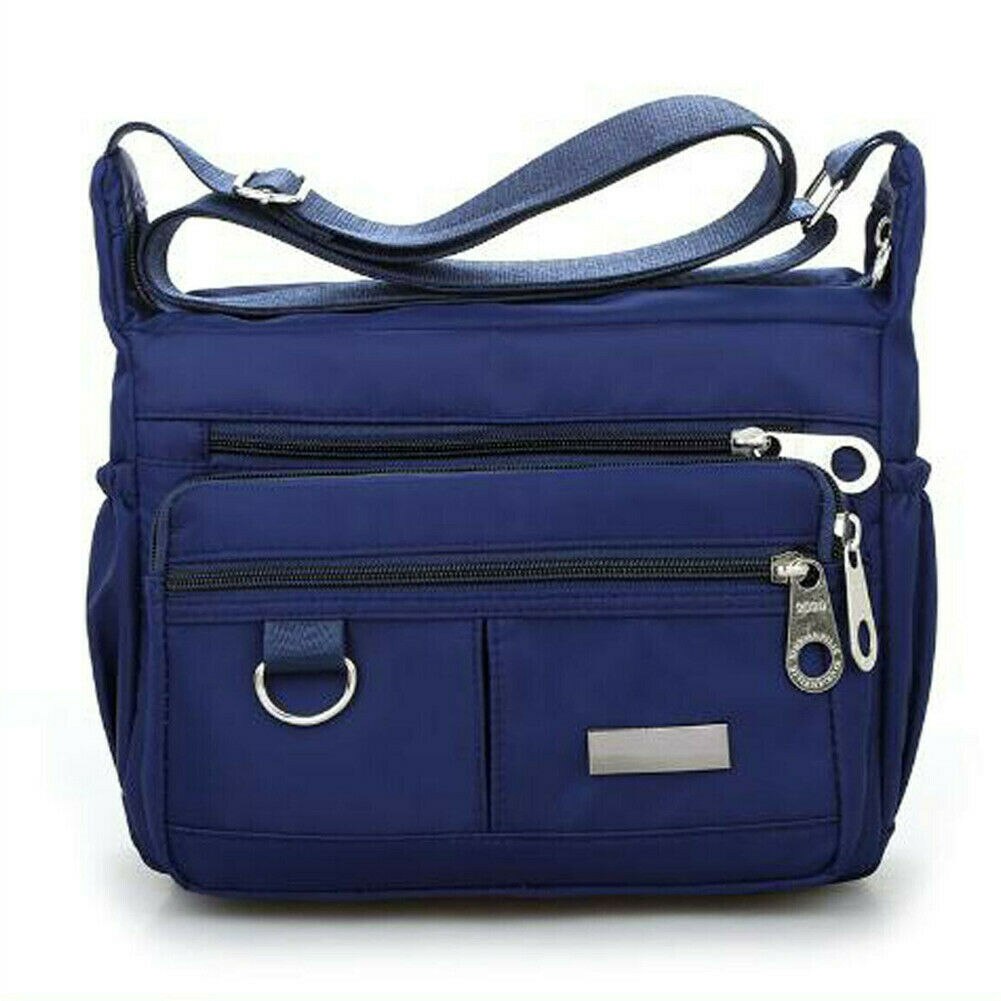 Grand sac à main multi-poches pour femmes, sacoche à bandoulière de rue: Bleu