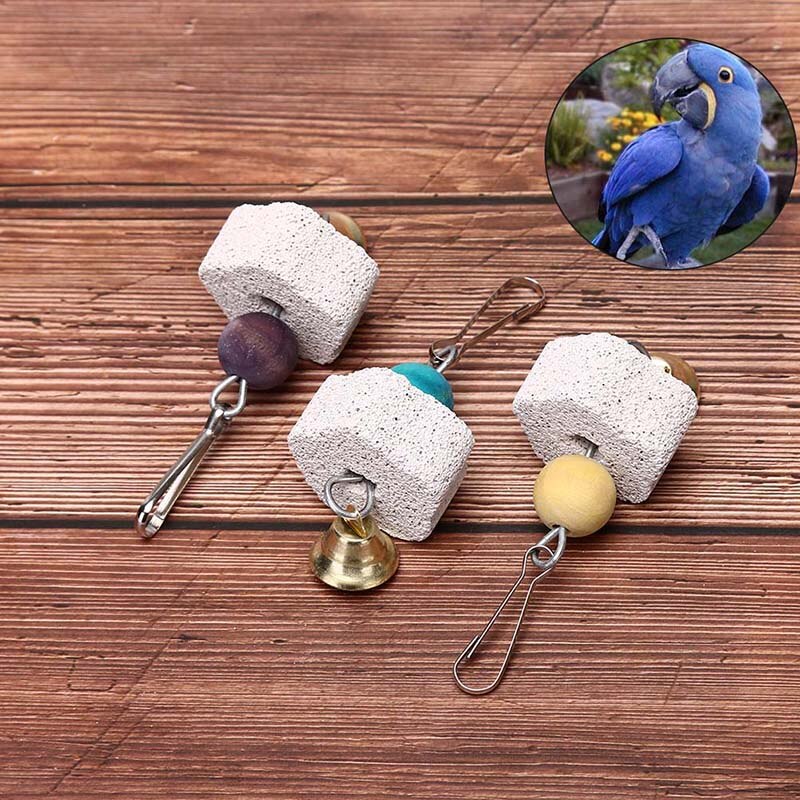 nouveauté perroquet bouche meulage blabla pierre oiseau jouet molaire pierre Cage jouets perruche calopsitte Budgie produits