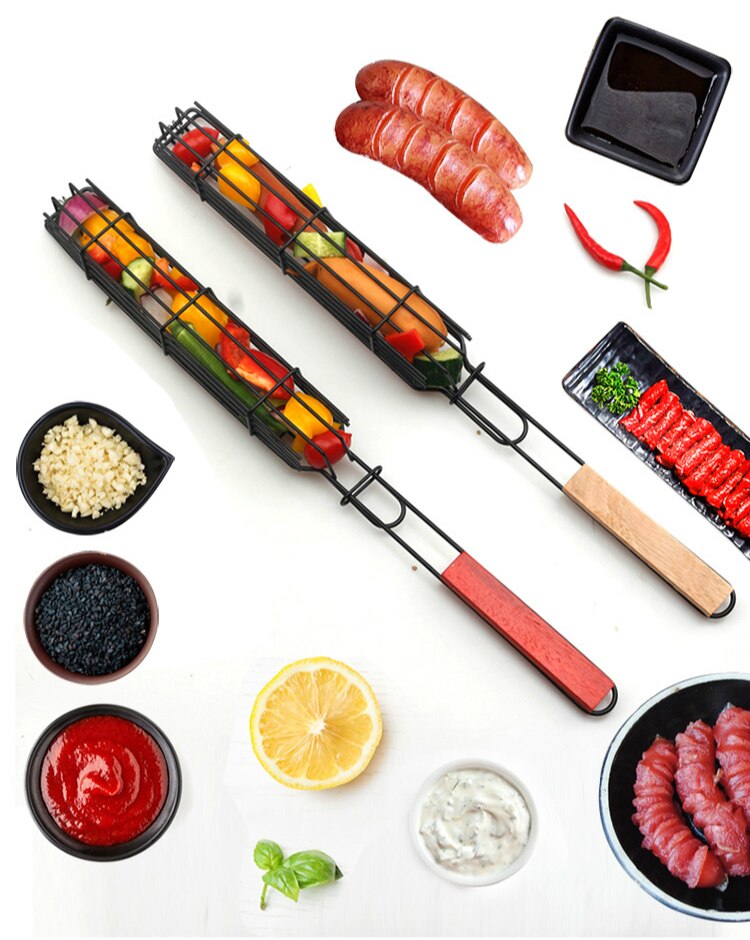 2 Barbecue Mesh Portable Outdoor Barbecue Clip Barbecue Tool Kitchen Accessories Bbq Barbeque Accessories Grill