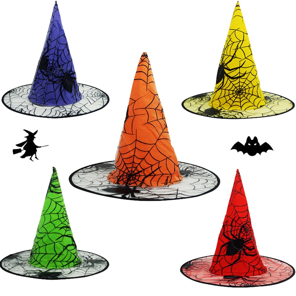 Halloween heks fest hatte, edderkop mønster hovedbeklædning cosplay foto rekvisitter fest forsyninger til børn og voksne