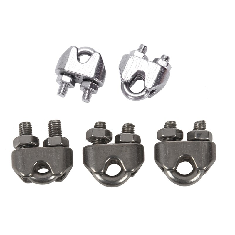 18 Pcs Stainless Steel Saddle Clamp Cable Clip, 12 Pcs 2mm & 6 Pcs 3 mm