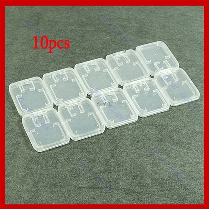 10 in 1 Portable Plastic TF SD SDHC Memory Cards Storage Box Holder Protector