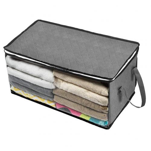 1 stk tøj garderobe organisator taske tøj tæppe quilt skabsboks taske hjem sammenfoldelig opbevaring organisation vask fugttæt: Grå