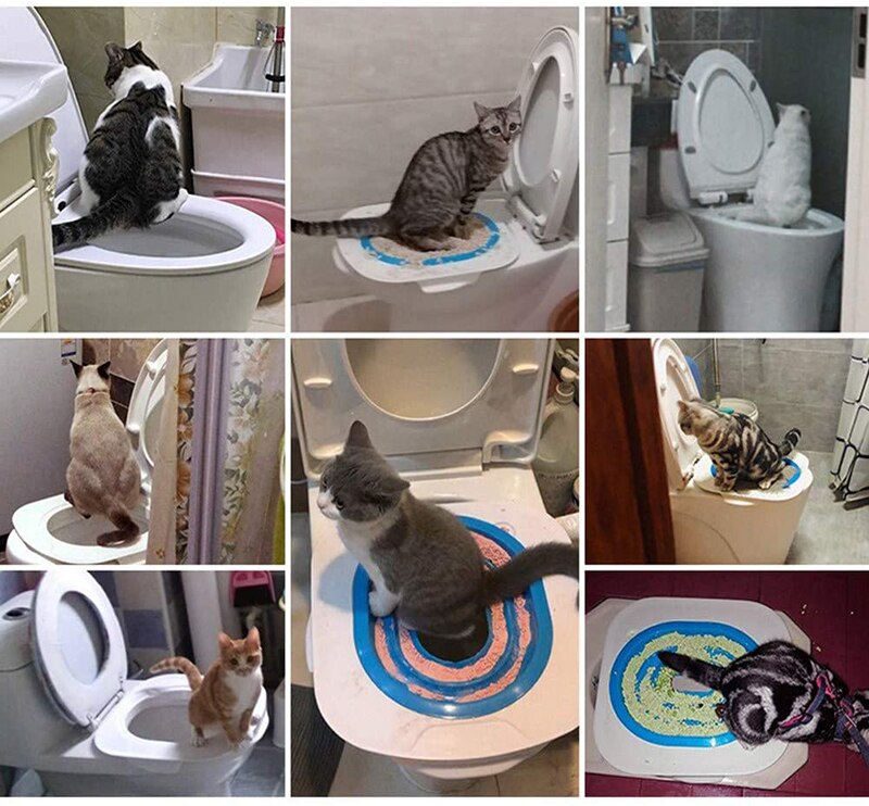 Caja de arena de plástico para gatos, Kit de entrenamiento, bandeja de arena, esterilla, suministro de limpieza para mascotas, productos de entrenamiento