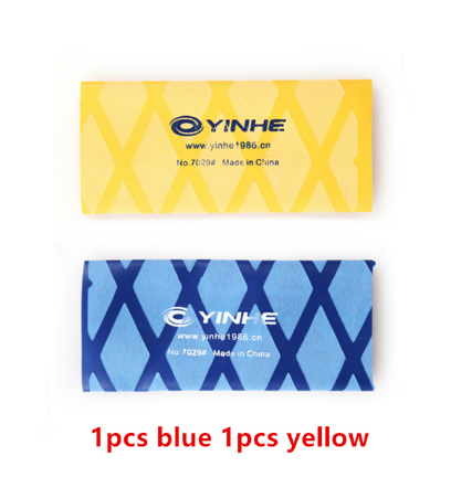 YINHE-Cinta de mango para raqueta de tenis de mesa, juego de ping pong Termocontraíble, empuñaduras de murciélago, banda para el sudor, n. ° 7029, 2 unidades: 1 yellow and 1 blue