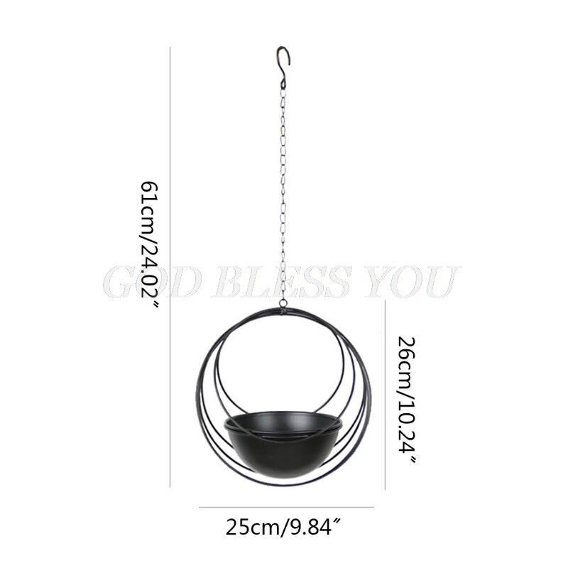 Geometric Metal Iron Plant Hanger Hanging Basket Ceiling Planter Flower Pot Holder Garden Balcony Decoration