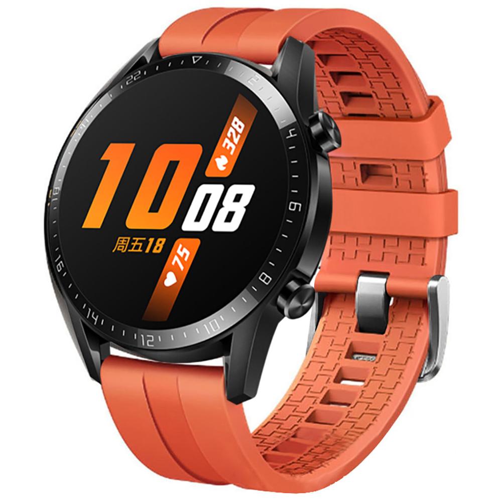 Silikon Edelstahl Ersatz Gurt Uhr Band Handgelenk Gurt für Huawei Uhr GT2 46mm Sport Ersatz Uhr Band: Silicone 02 oder