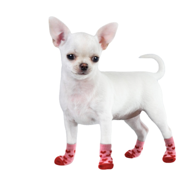Calcetines antideslizantes de invierno para mascotas, medias gruesas protectoras para perros, botines, accesorios para gatos pequeños, Chihuahua, producto para mascotas, 4 Uds.