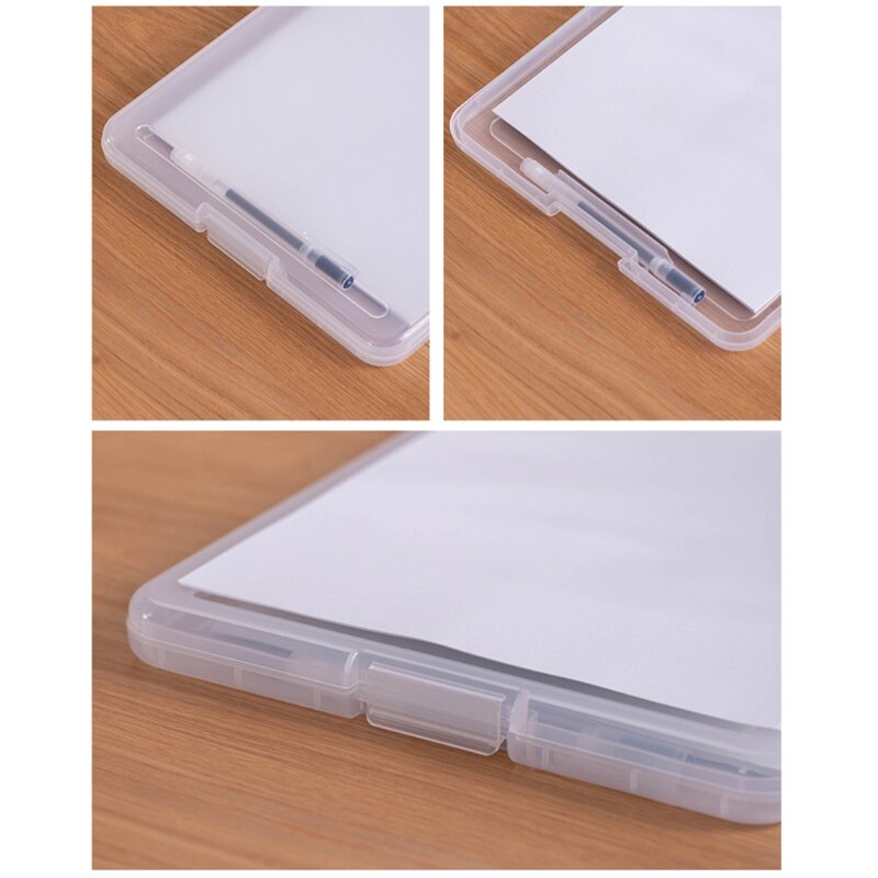 A4 Classic Multifunctional File Folder Organizer Plastic Clipboard Storage Box 53CC