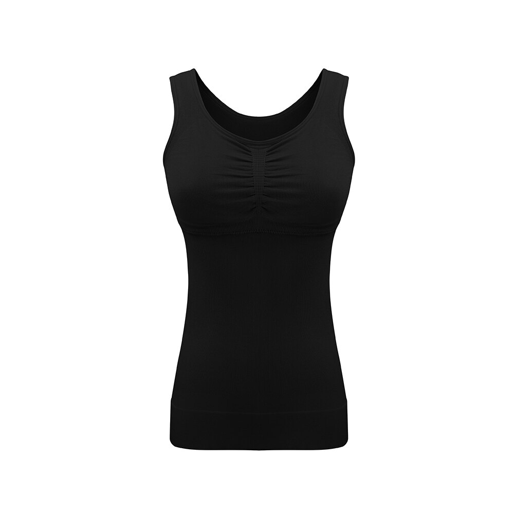 Sh-0101 Vrouwen Naadloze Vormgeving Cami Tank: Black / XXXL
