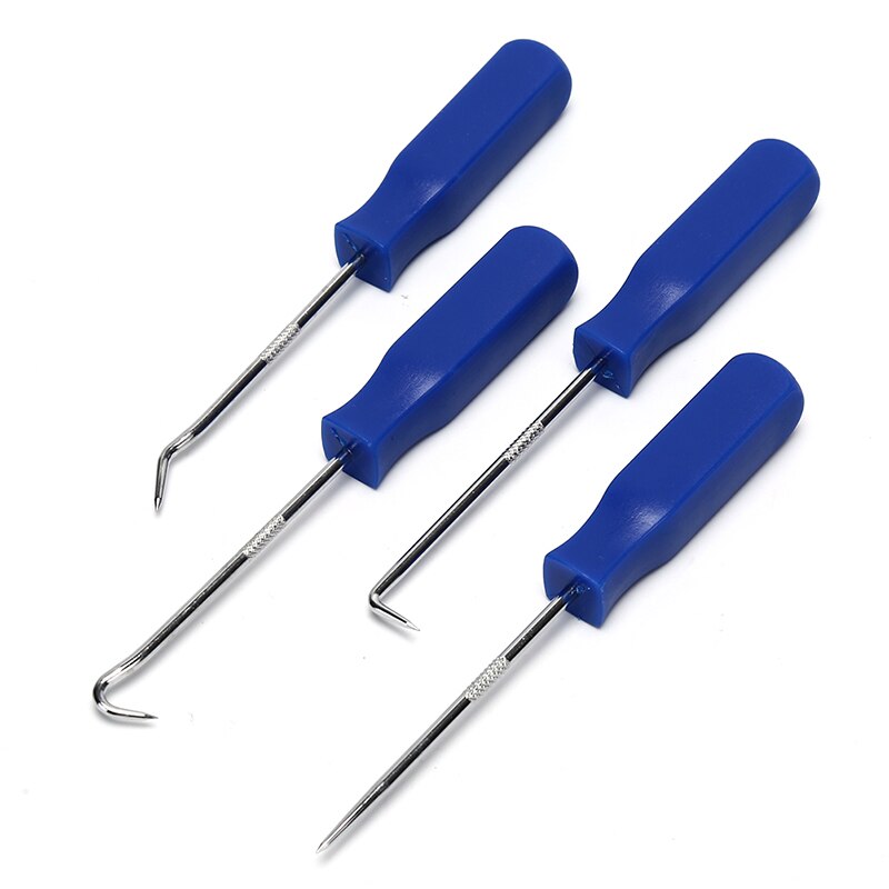 Extractor de junta de sellado de aceite duradero, herramienta de mano artesanal, herramienta de mano de plástico de acero para recoger y enganchar automóviles, juego de herramientas de anillo, 4 Uds.
