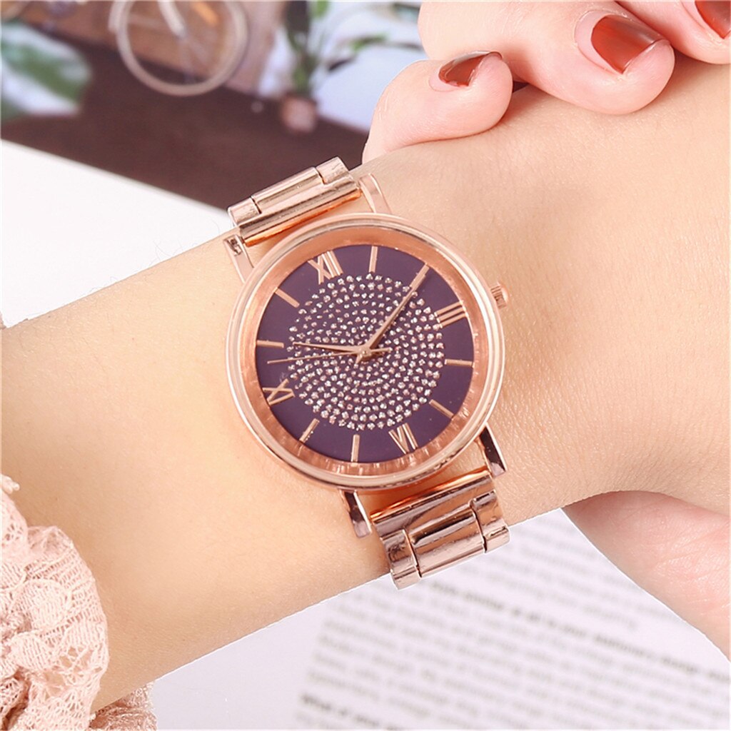 Vrouwen Horloges Luxe Strass Rose Gold Dames Noble Horloges Magnetische Vrouwen Armband Horloge Voor Vrouwelijke