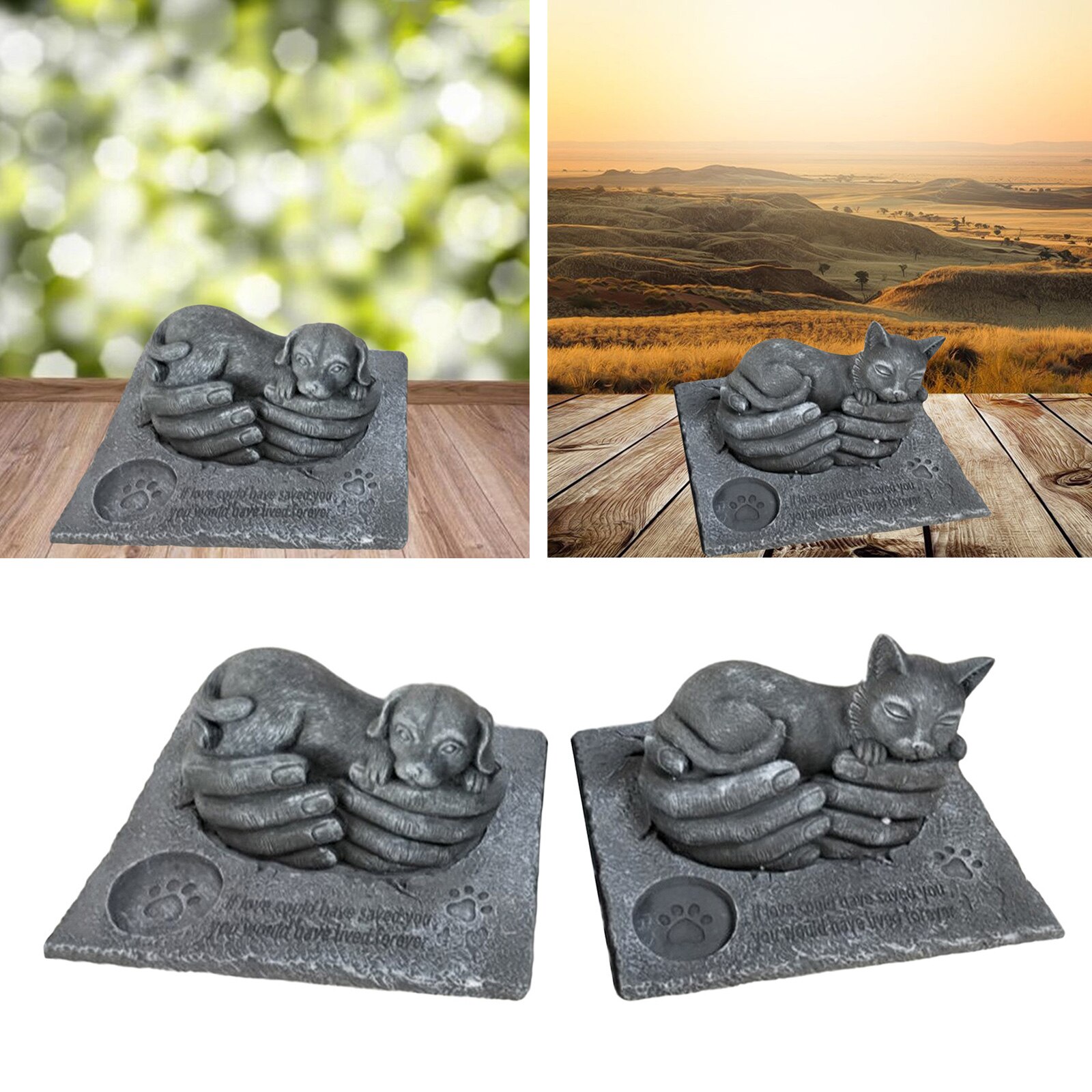 Animals Resin Pet Memorial Stones Garden Stone Grave Markers Outdoor Lawn Porch Tombstone Sympathy Pet Gravestone Headstone