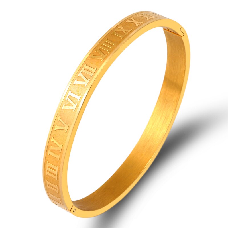 Królewskie cyfry rzymskie bransoletki i bransolety bransoletka kochanka bransoletka męska dla mężczyzn bransoleta ze stali nierdzewnej prostokąt Pulseira: style 1 gold