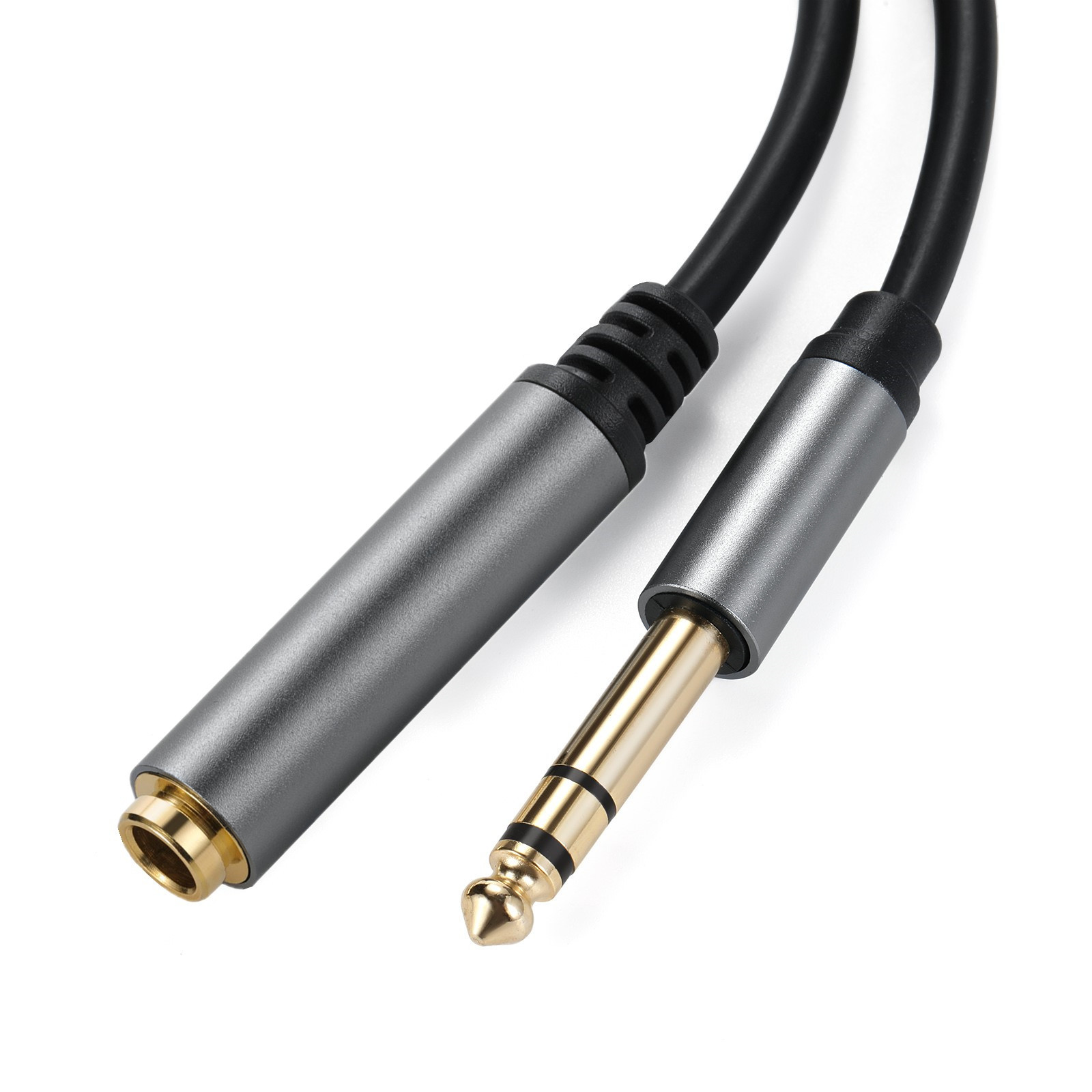 1/4 TS Mono estéreo 6,35mm Cable de extensión macho a hembra TS 6,35 macho hembra alargar Cable de línea de extensión 6,35 MF línea adaptadora