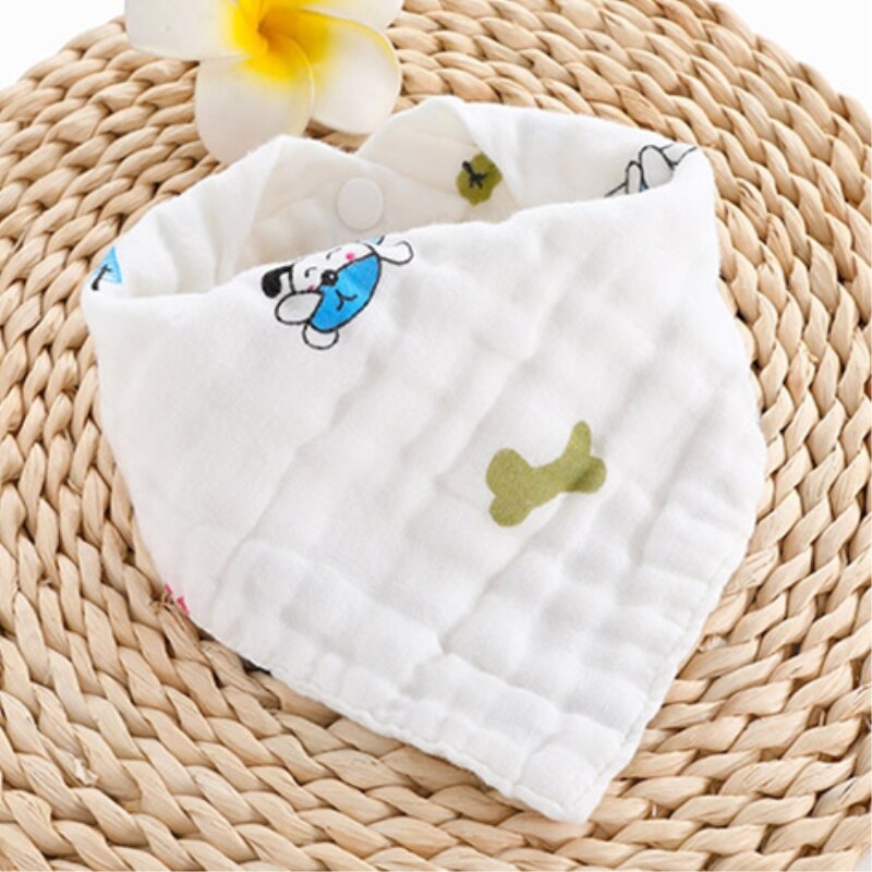 Muslin Baby Slabbers - Cartoon Dierenprint - Katoen Bandana Smock - Unisex Baby Spuugdoekjes