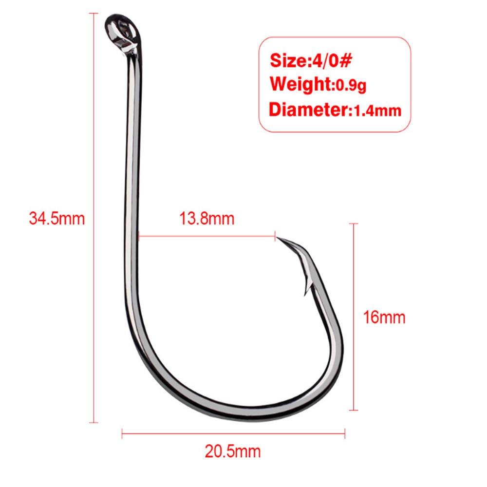 10 stk Fiskekrog Barb Data Høj Carbon Stål 1/0#-5/0# Enkeltkrog Karpe Malle Peche Japan Fiskegrej Jig