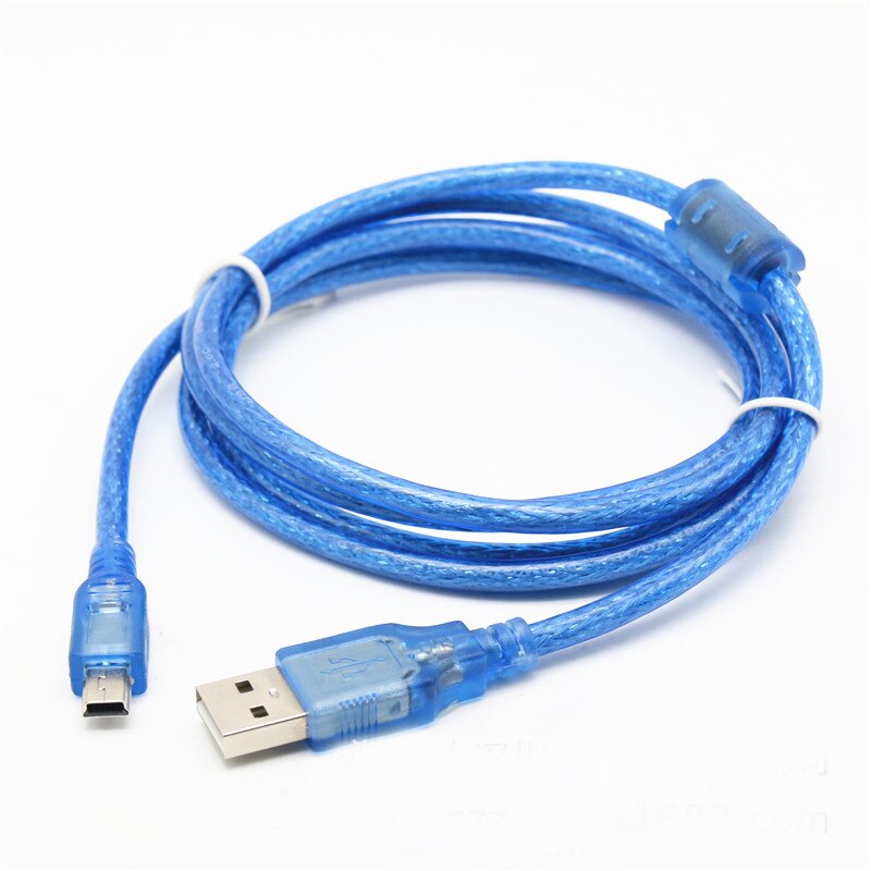 Blue Short USB 2.0 A Male to Mini 5 Pin B Data Charging Cable Cord Adapter 0.3m,1m,1.5m,3m,5m