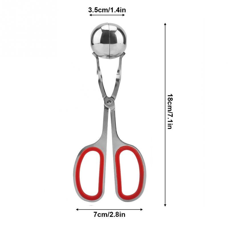 Rvs Non-sticky Gehaktballen Rijst Ballen Clip Maker Mold Keuken Gehaktbal Clip DIY Vis Vlees Rijst Bal Maker: Rood