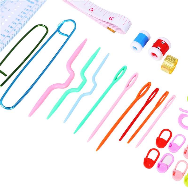 100-herramienta para tejer conjunto de aluminio conjunto de ganchos de ganchillo hilado utensilios para costura con aguja Kit fácil para llevar a casa el producto textil