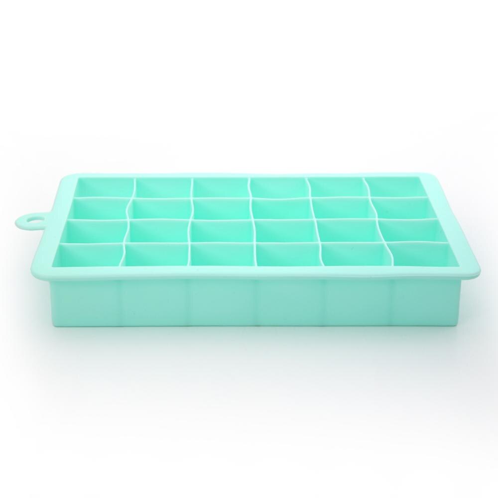 Bandeja de silicona para cubitos de hielo, 24 rejillas, fabricante de cubitos de hielo DIY, bandeja para cubitos de hielo, moldes de gelatina, accesorio de cocina, 1 Uds.