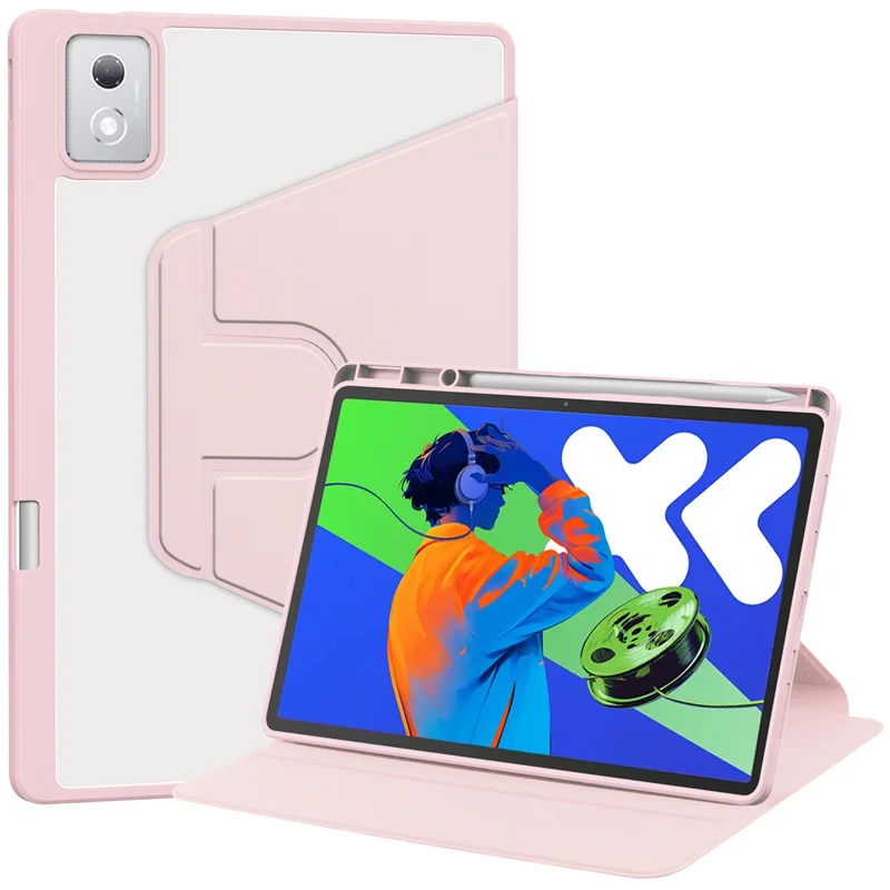 For Lenovo Idea Tab Pro Case with Pen Holder 360 Rotating Acrylic Clear Hard Tablet Coque For Idea Tab Pro 12.7 tb373fu Case
