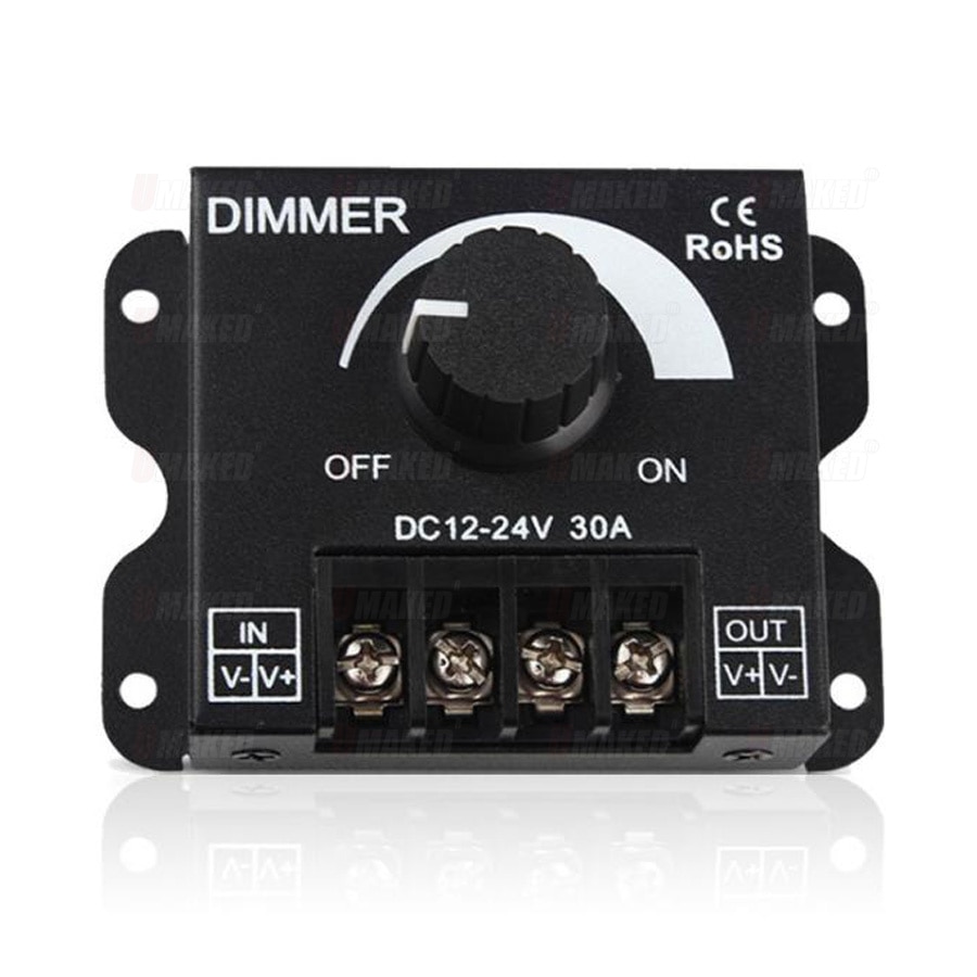 Led Dimmer Dc 12V 24V 30A 360W Verstelbare Helderheid Lamp Strip Driver Enkele Kleur Licht Power supply Controller 5050 3528