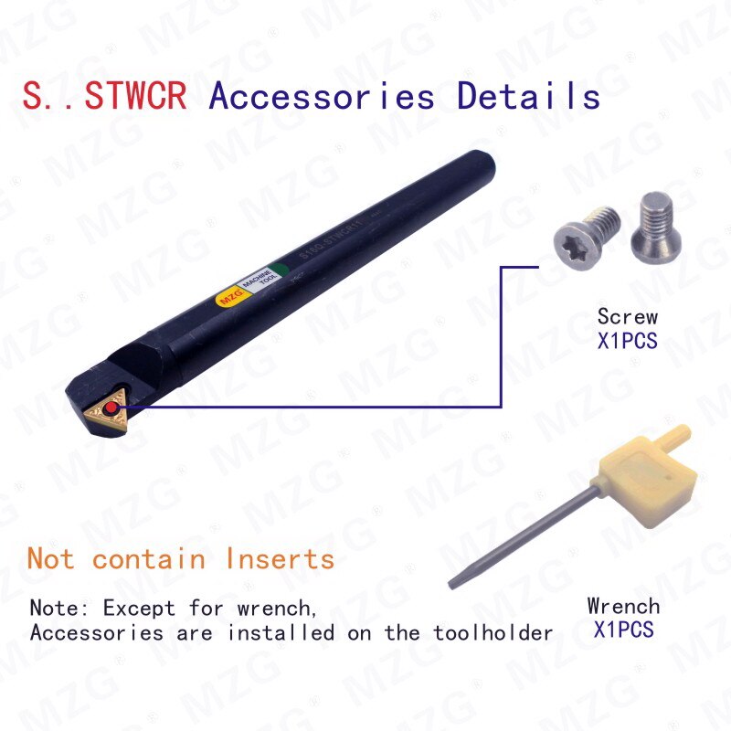 MOSASK S08K-STWCR09 Machining Carbide Insert STWCR Internal Toolholders Boring Cutter CNC Lathe Inner Hole Turning Tools