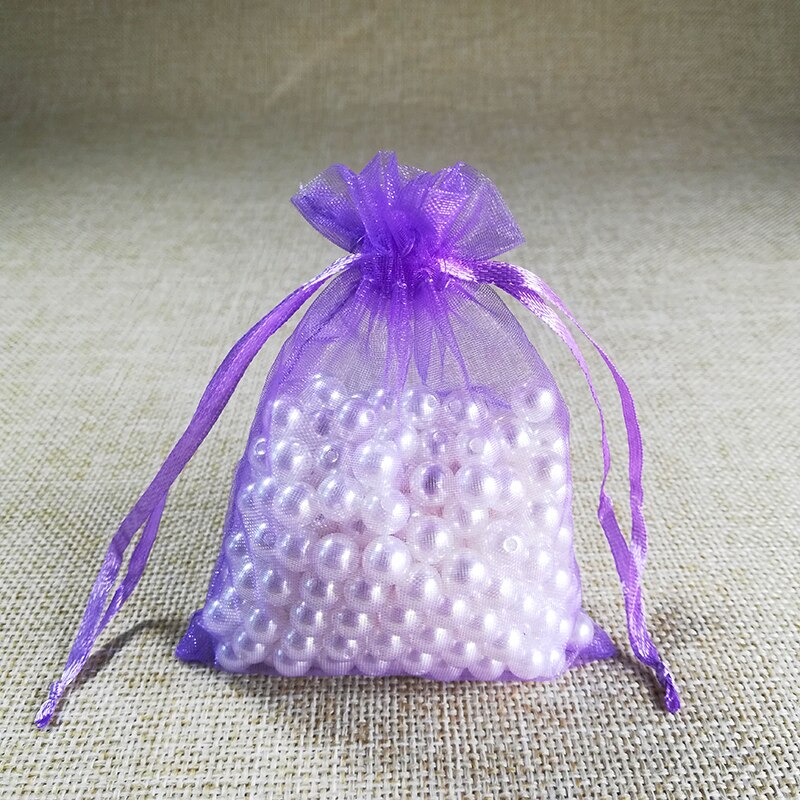 100pcs/lot 5x7 7x9 9x12CM Organza Bags Wedding Party Christmas Decoration Drawstring Bag Pouch Jewelry Packaging Bags