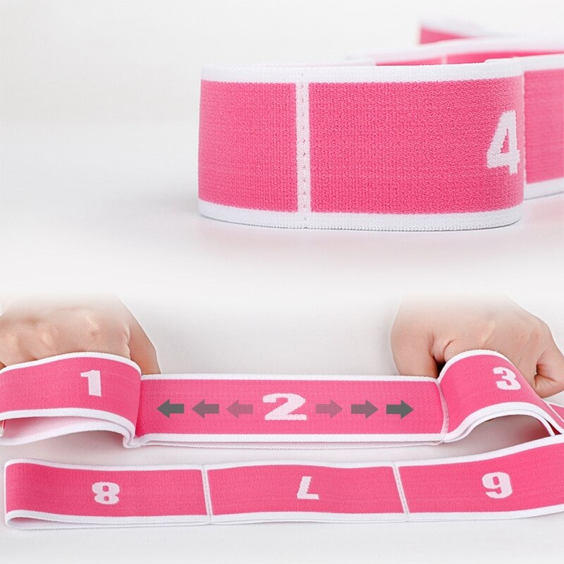 Latin Dance Stretch Strap With 8 Loops Elastic Nylon Latex Band Stretching Tool Fitness Exercise Stretching Supplies