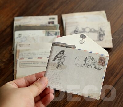 24 pcs/lot MINI ensemble d'enveloppe Kraft Vintage, enveloppes fantaisie, belle papeterie (SS-4922)