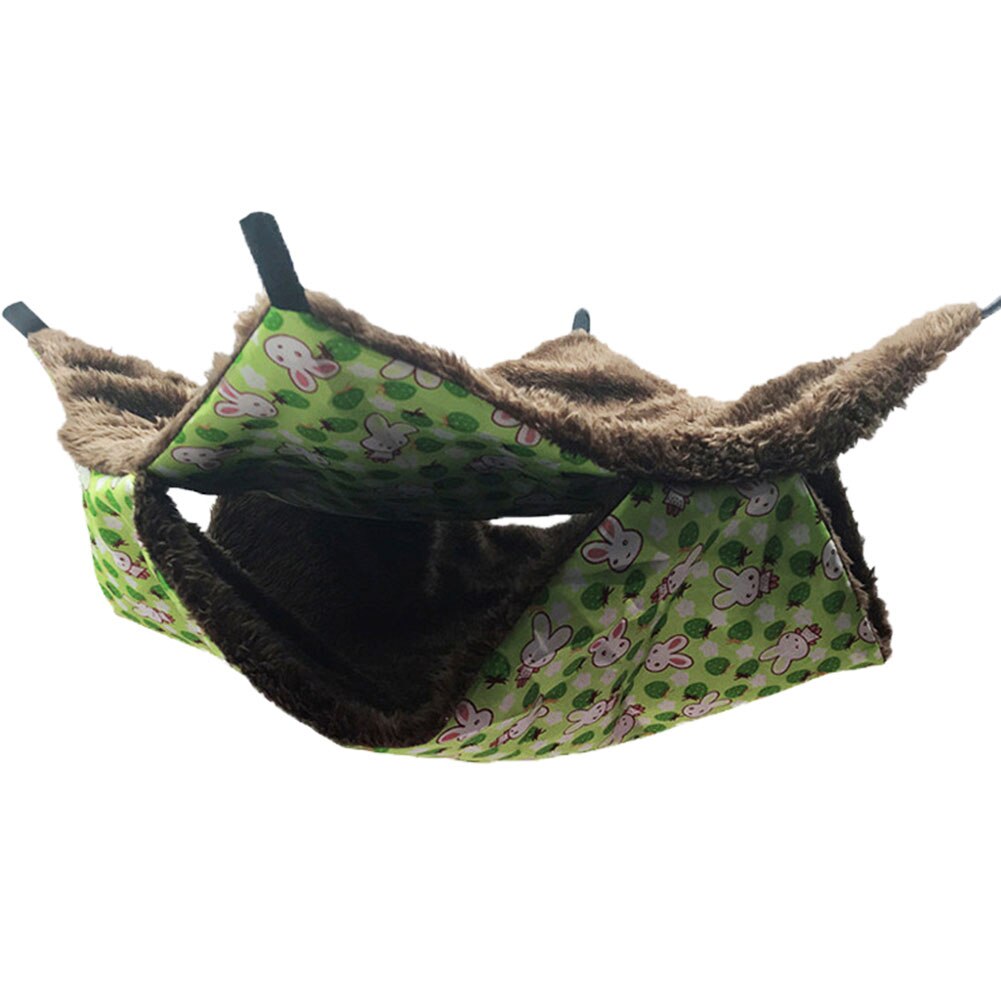 Warm Hamster Haak Hangmat Hamster Eekhoorn Opknoping Bed Nest Hangmat Swing Kooi Slapen Nest Kleine Huisdier Hangmat Huisdier Producten: Green1 / L