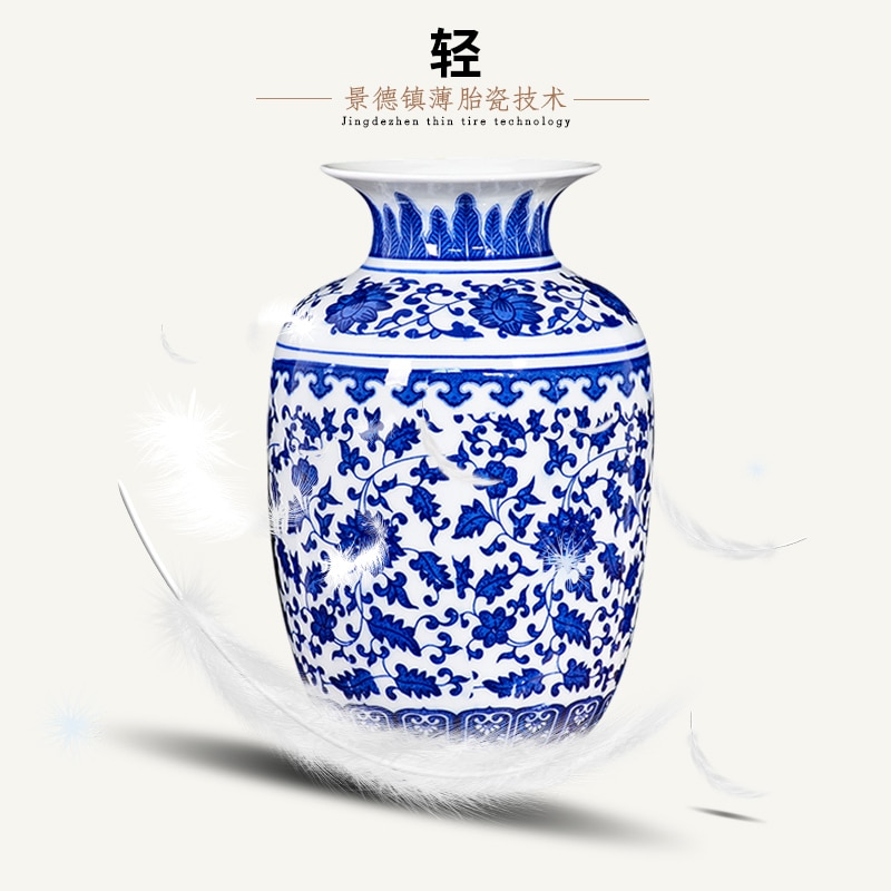 Jingdezhen Ceramics Ancient Blue and White Porcelain Vase