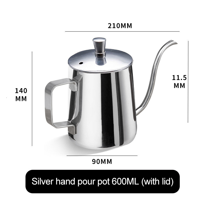 304 edelstahl-kaffeekanne mit langem, schmalem ausguss, tropfkessel, manuelle filterkaffeemaschine, teekanne 250ml/350ml/600ml mit deckel: Armeegrün