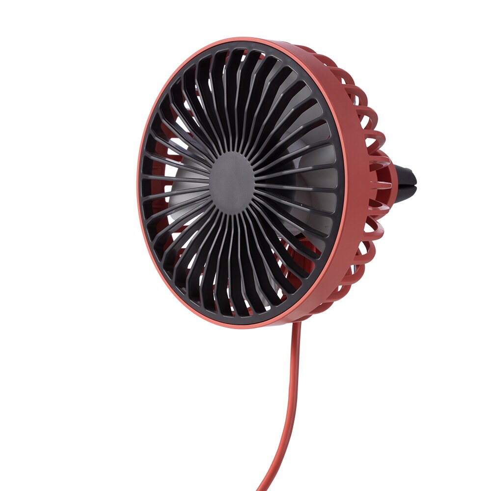 Usb autoventilator auto-interieuraccessoires 360 graden ronde autokoelaccessoires zwenkventilator ventilatieplaat zomer  dc 5v: Rood
