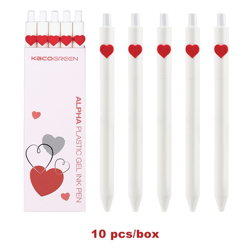 Xiaomi KACO ALPHA Sign Pen Gel Ink Pen 0.5mm Refill Smooth Ink Writing Durable Signing Pen Office School: 10 pcs